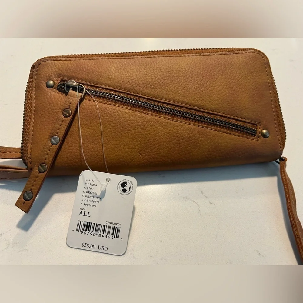 NWT Free People Vegan Leather Wristlet